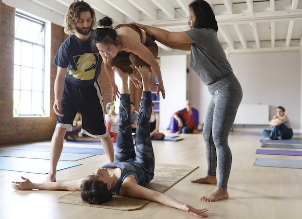 Play and exploration using Acro yoga on a yoga teacher training course