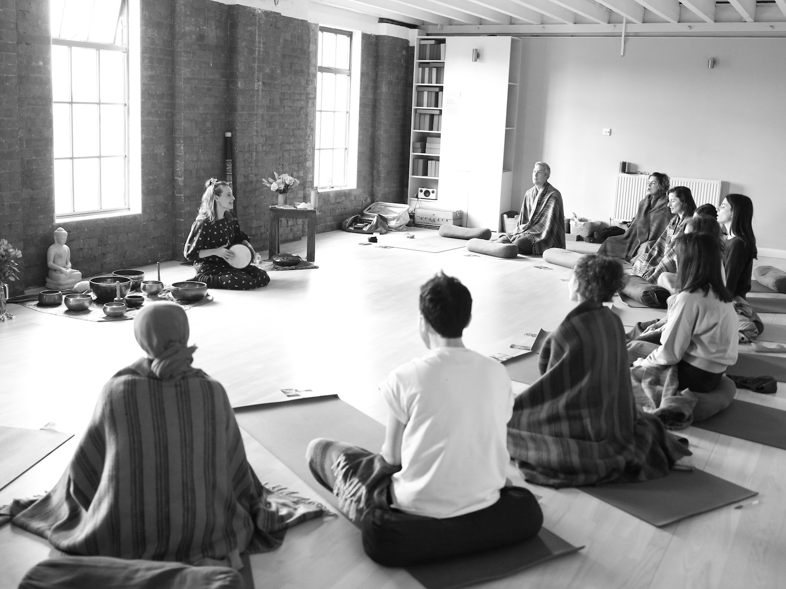 Charli Van Ness working with sound and chanting on her Neurodivergent Informed Yoga training