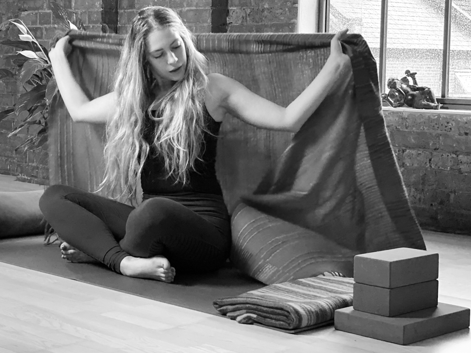 Yin yoga prop set up on yin yoga teacher training course