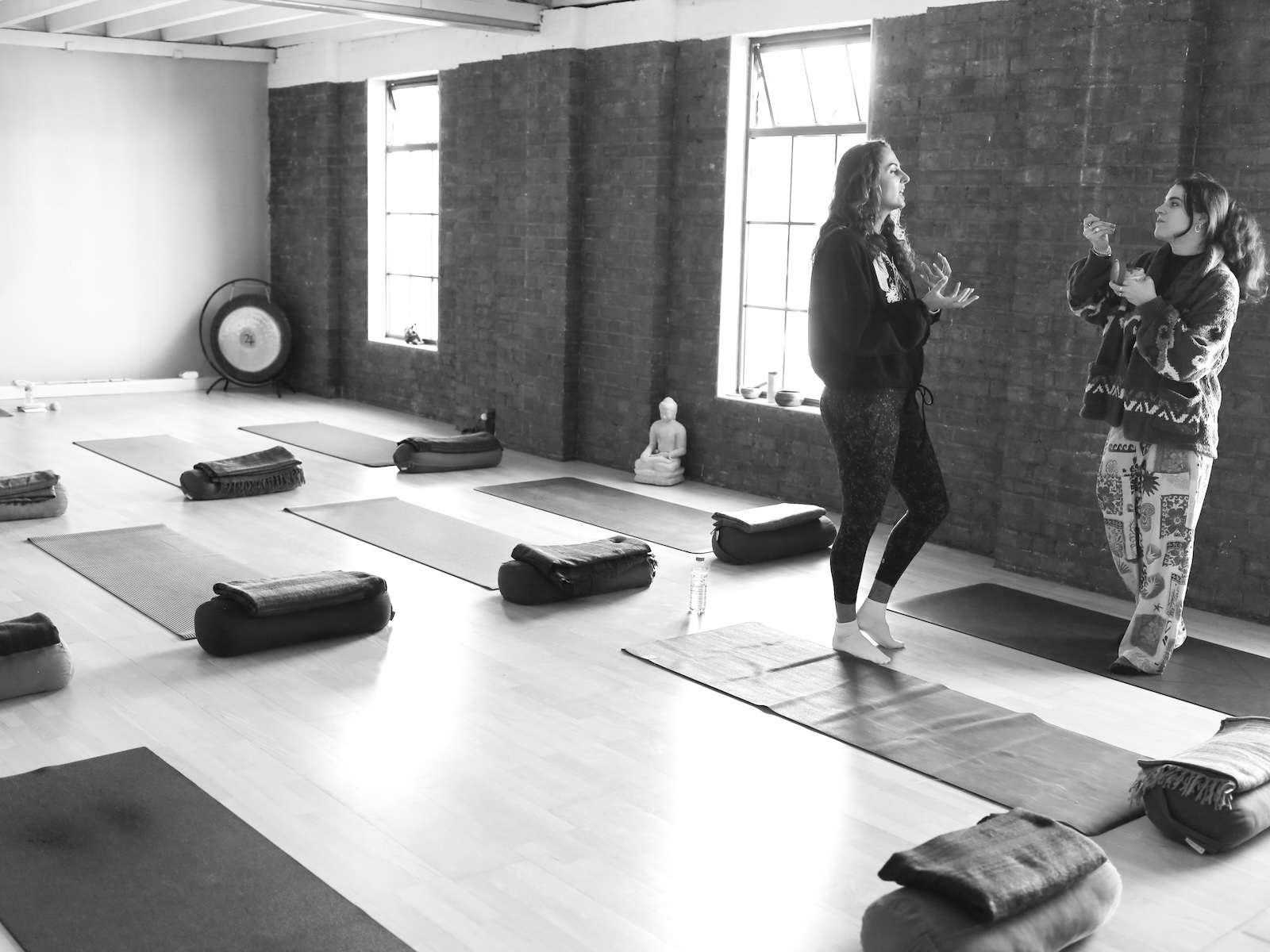 Studio set up for yin yoga teacher training with Norman Blair