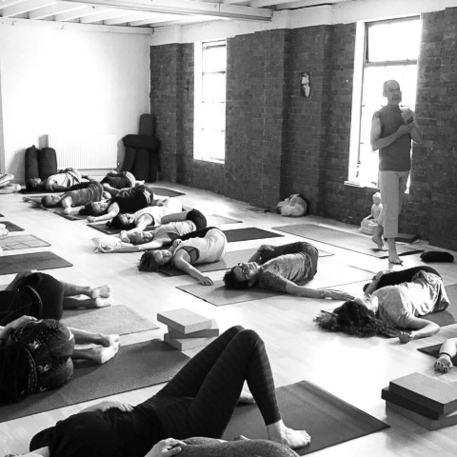 Norman Blair teaching yin yoga teacher training course at the Shala London