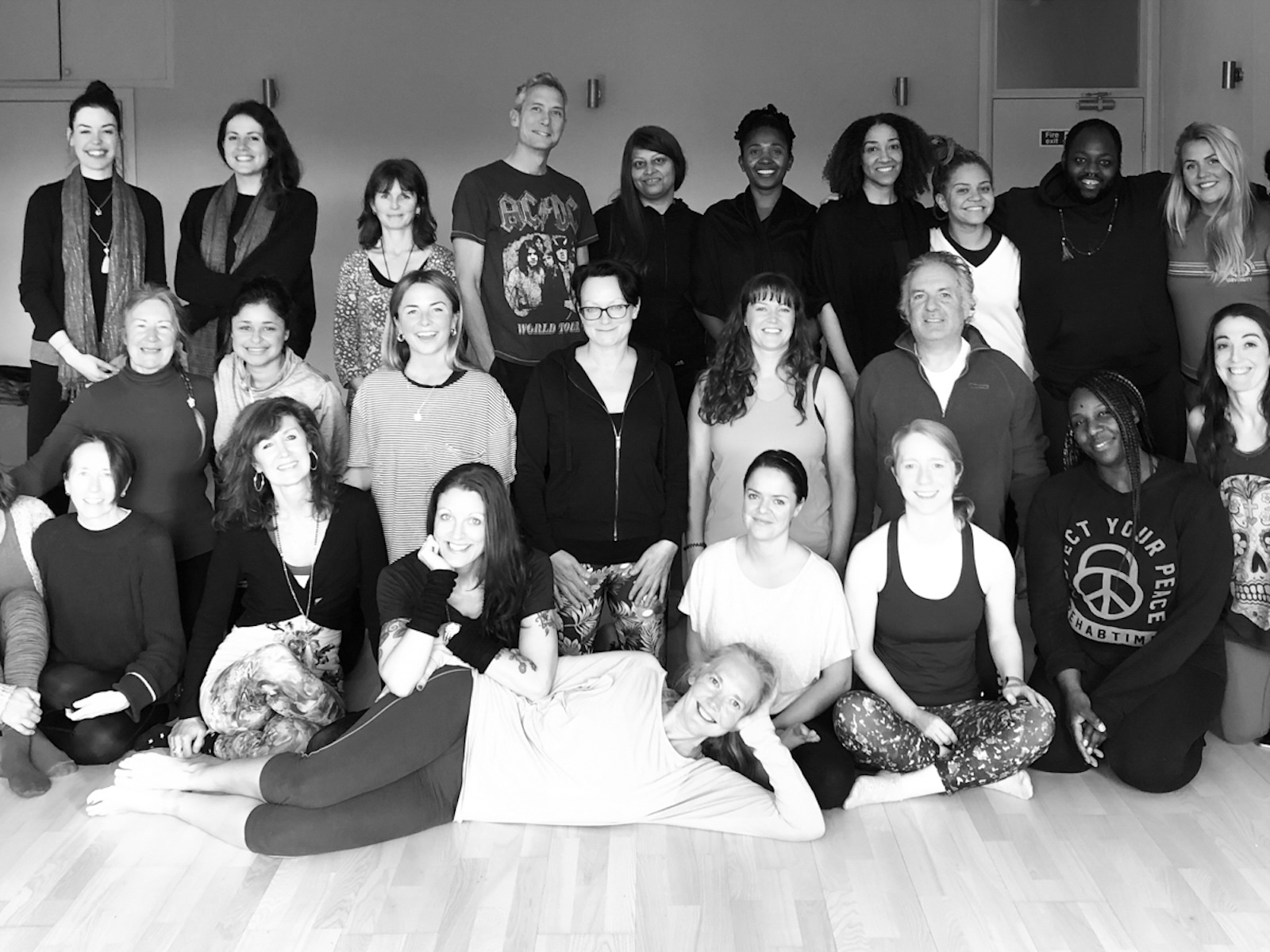 Group of students, Yoga Teacher Training with Melanie Cooper and Jennie Wadsten Sharma at the Shala