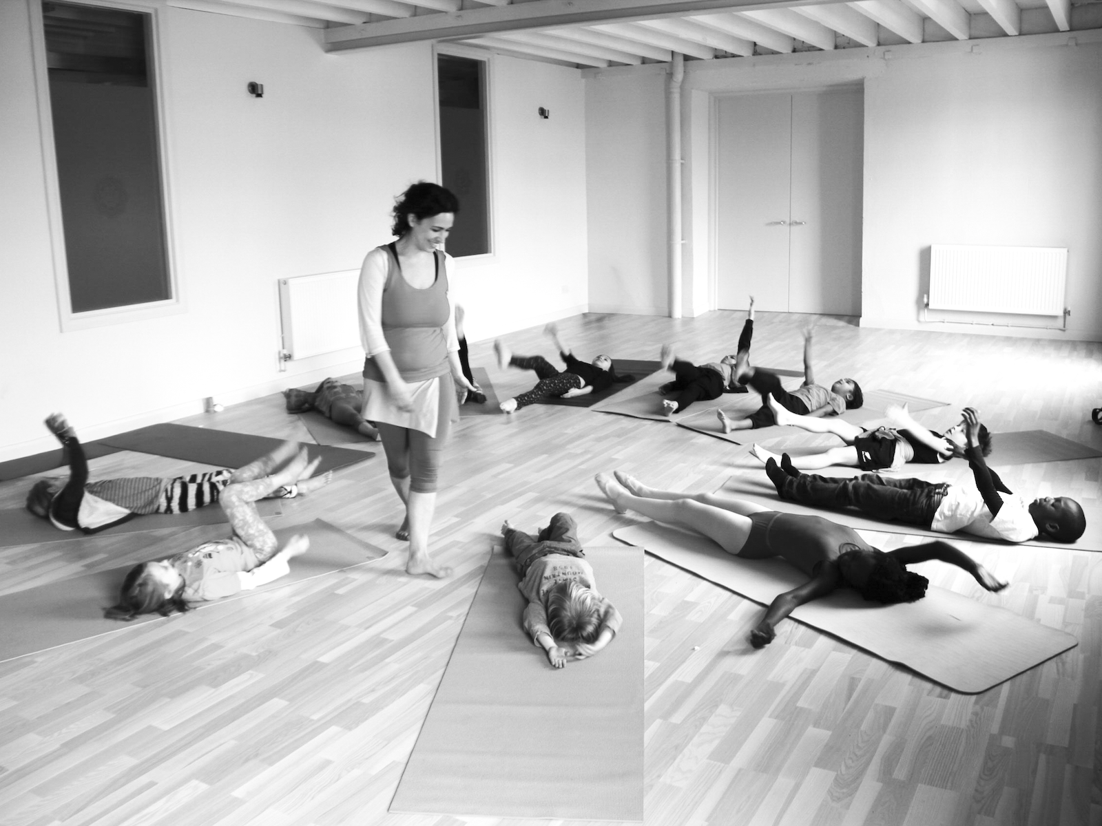 Teacher Trainee Teaching Kids Yoga at the Shala London